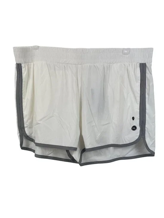 Traj3ctory Lightweight White Shorts With Gray Trim Elastic Waistband Womens XXL - Picture 1 of 10